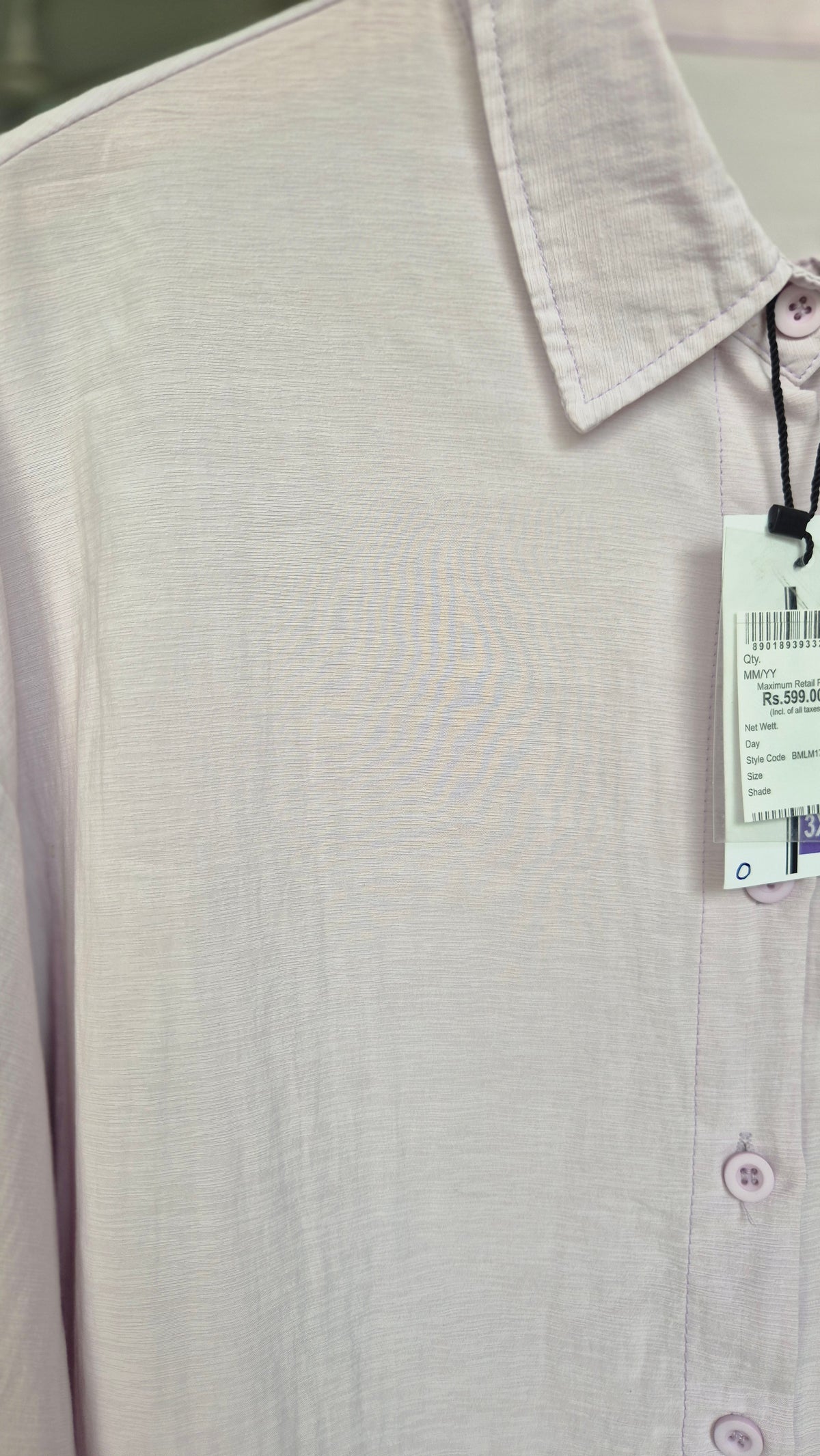 Women's Pastel Lilac Long Sleeve Button-Down Shirt