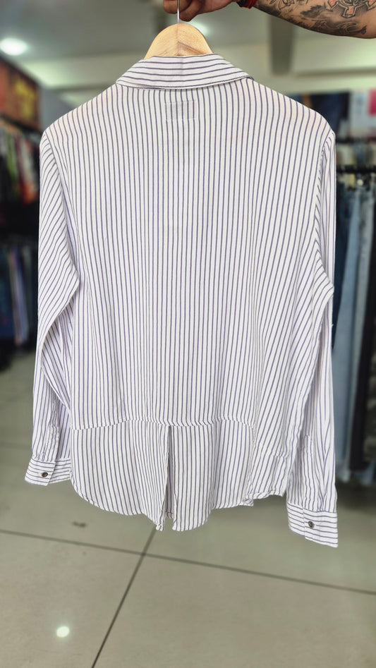 Women's Cotton On Striped Long Sleeve Button-Down Shirt