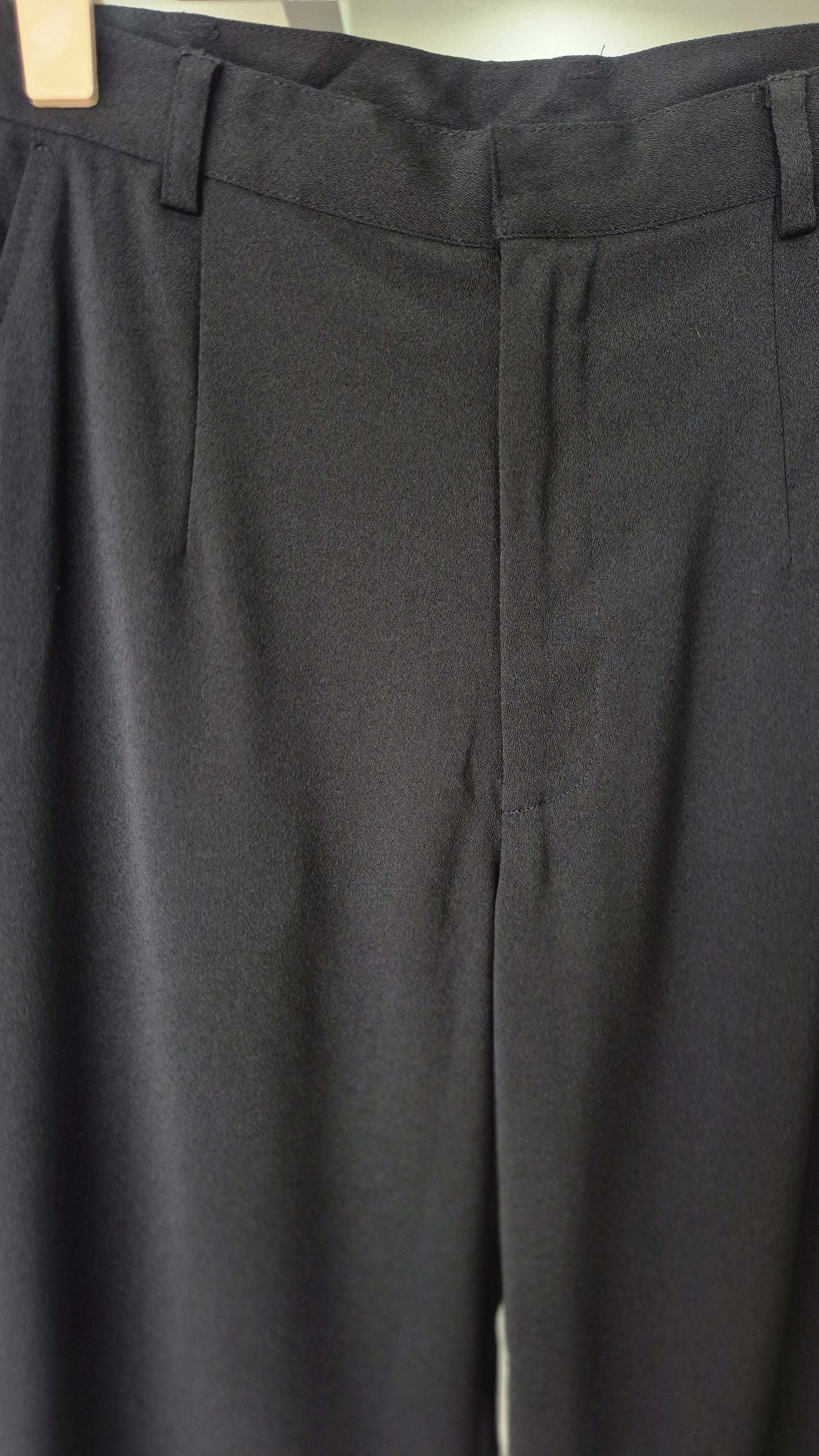 Black High-Waisted Wide Leg Tailored Trousers