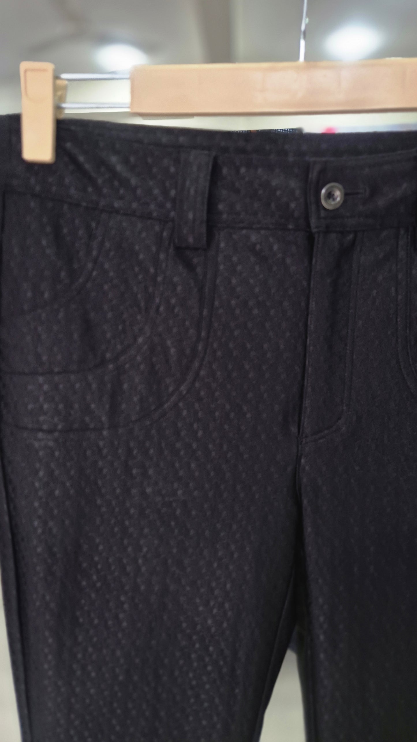 Women's Embossed Geometric Straight Leg Pants with Pockets