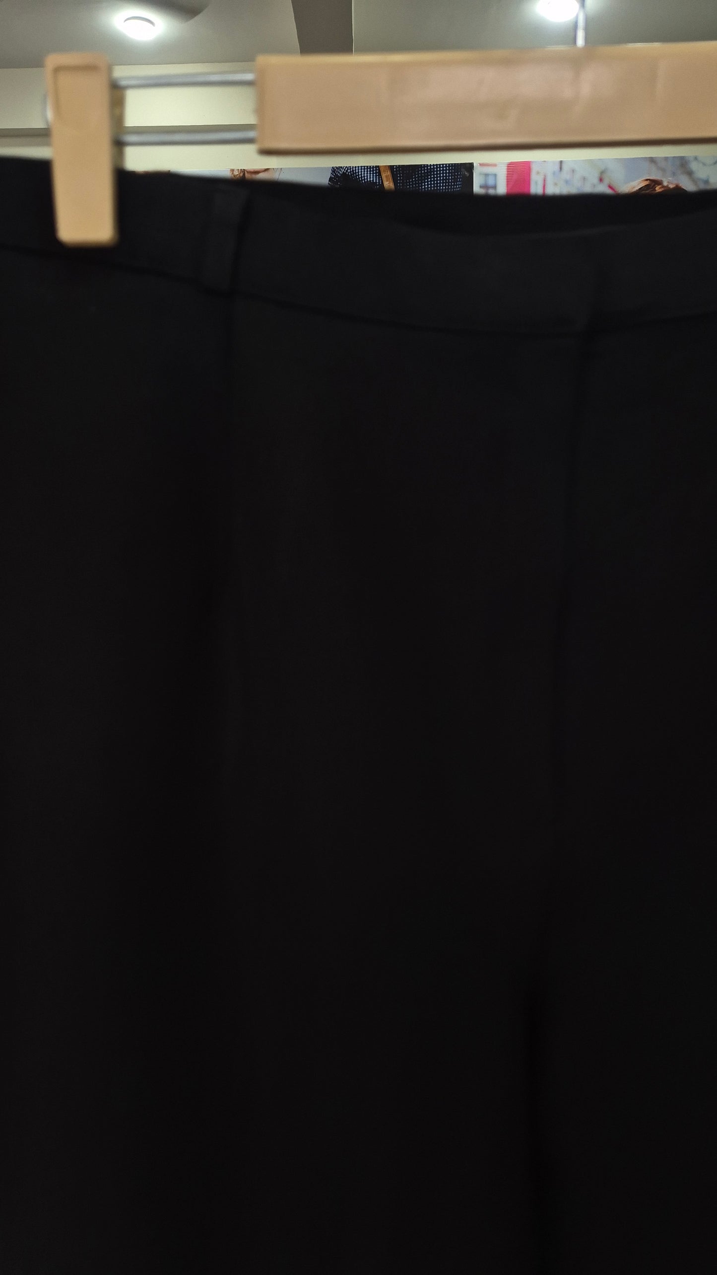 Black High-Waisted Flat Front Straight Leg Trousers