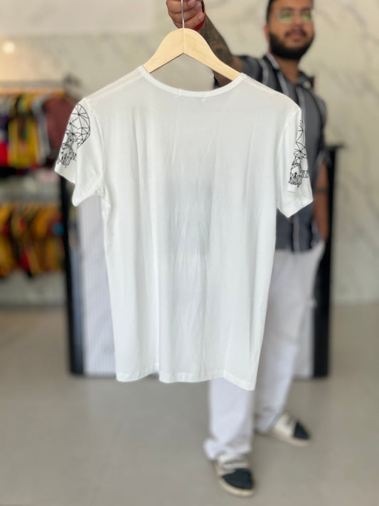 Women’s White Skull Graphic T-Shirt