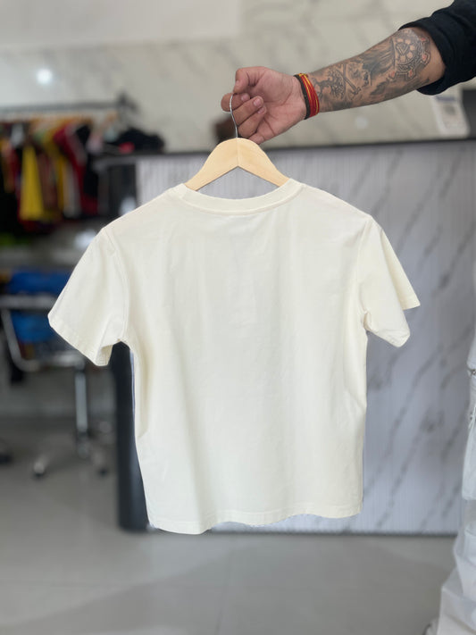 Cream Elephant Graphic Cotton T-Shirt