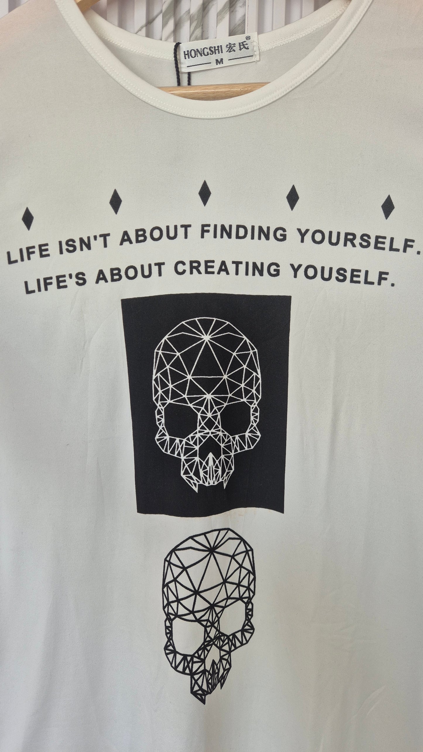 Women’s White Skull Graphic T-Shirt