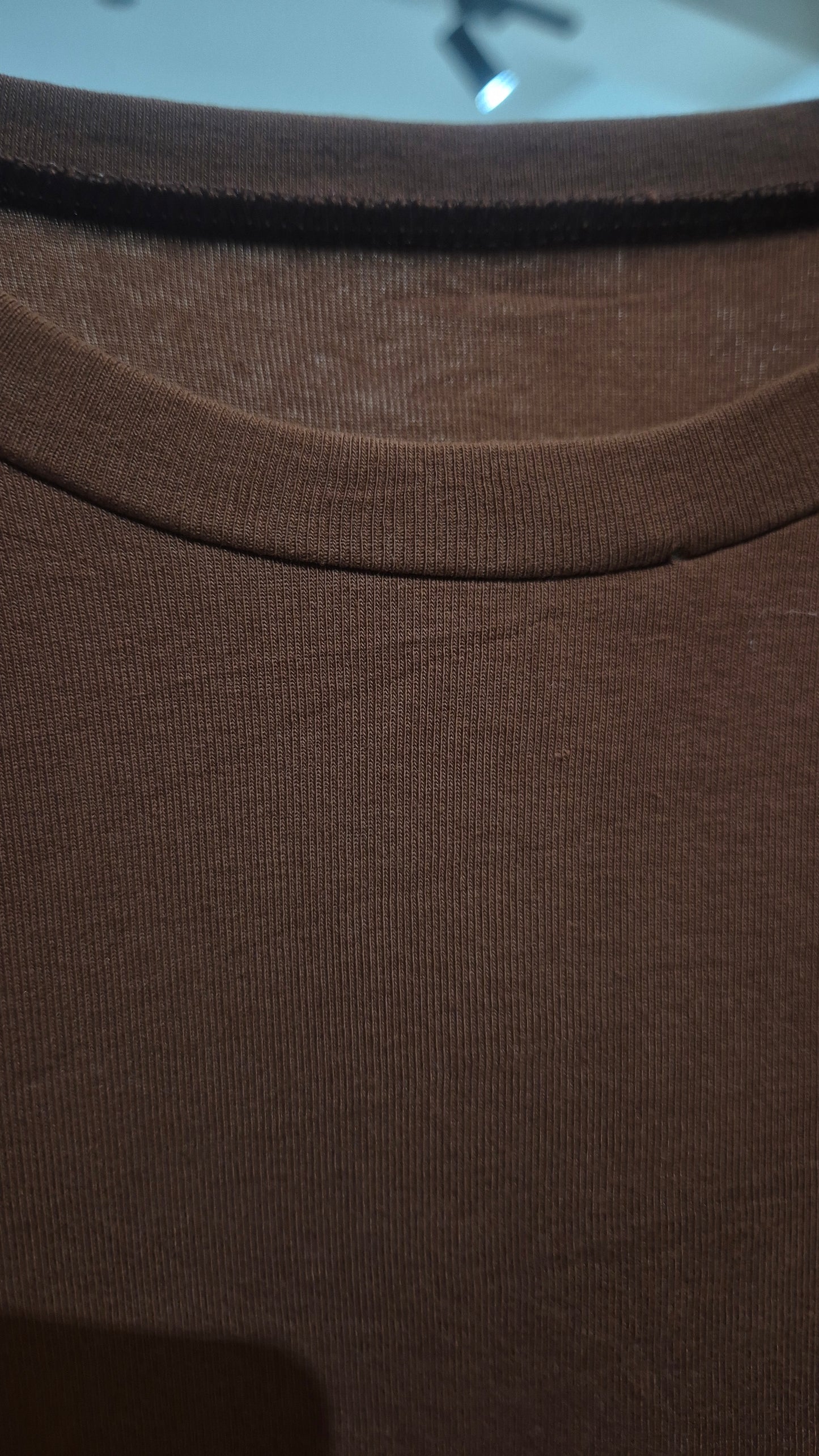 Women’s Solid Brown Round Neck T-Shirt – Minimal Casual Everyday Top