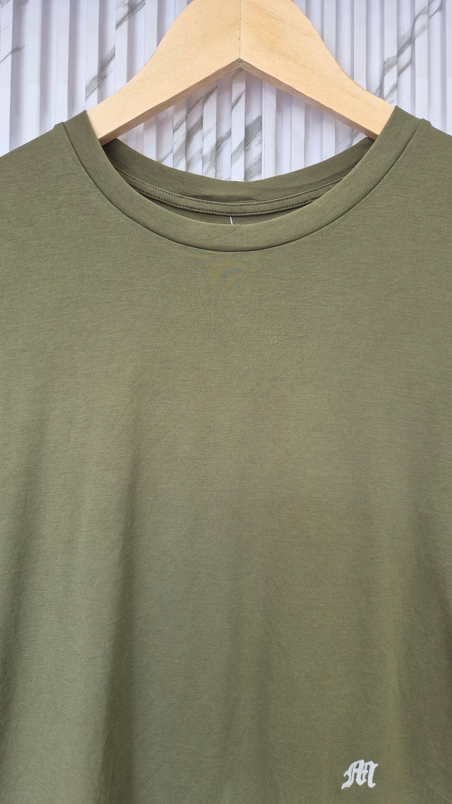 Olive Green Minimal Logo T-Shirt