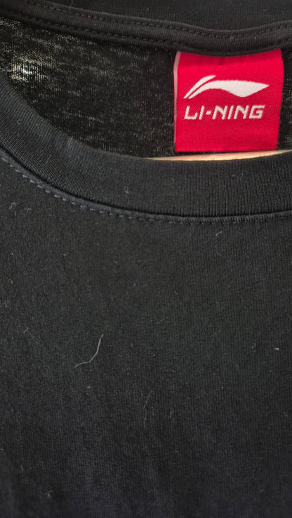 Black Li-Ning Globe Graphic Cotton T-Shirt