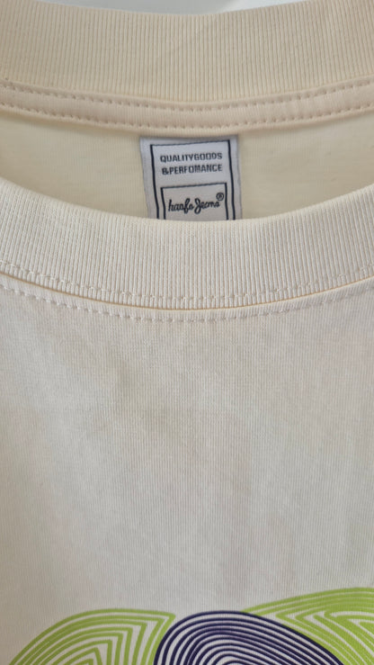 Cream Elephant Graphic Cotton T-Shirt