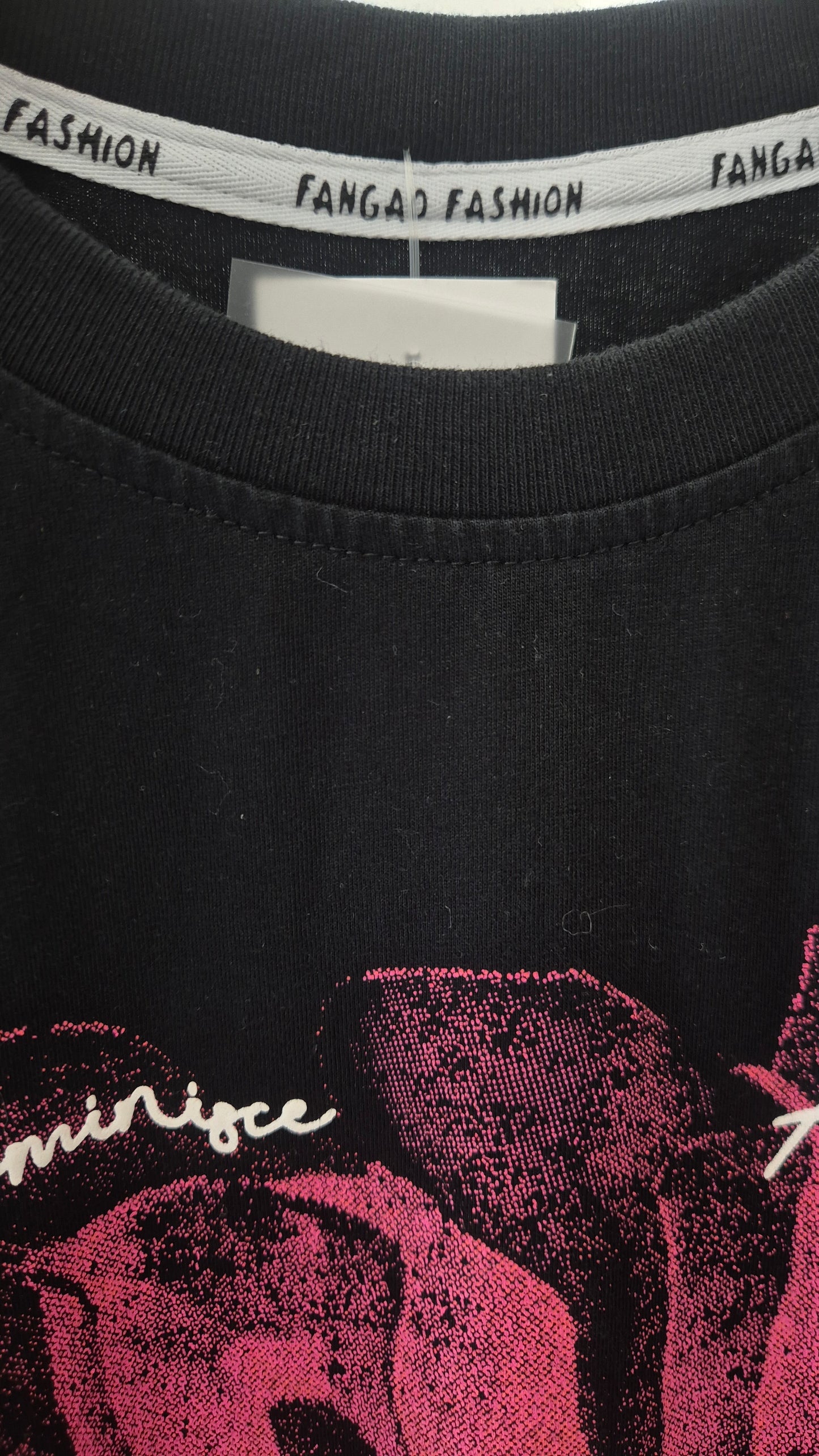 Black Abstract Graphic Print Cotton T-Shirt
