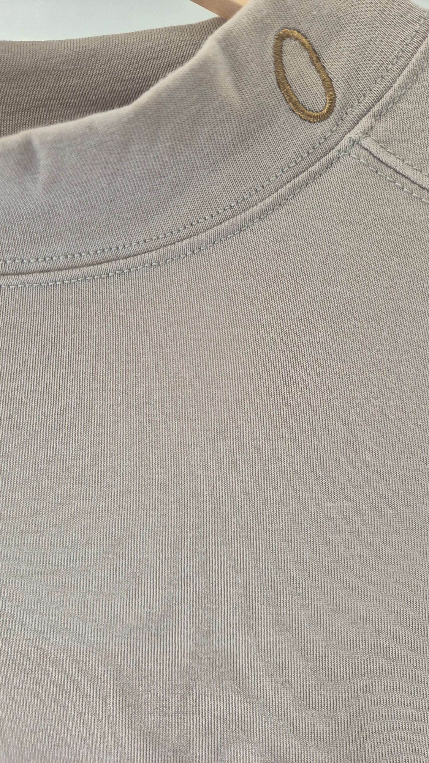 Beige High-Neck Short Sleeve Top