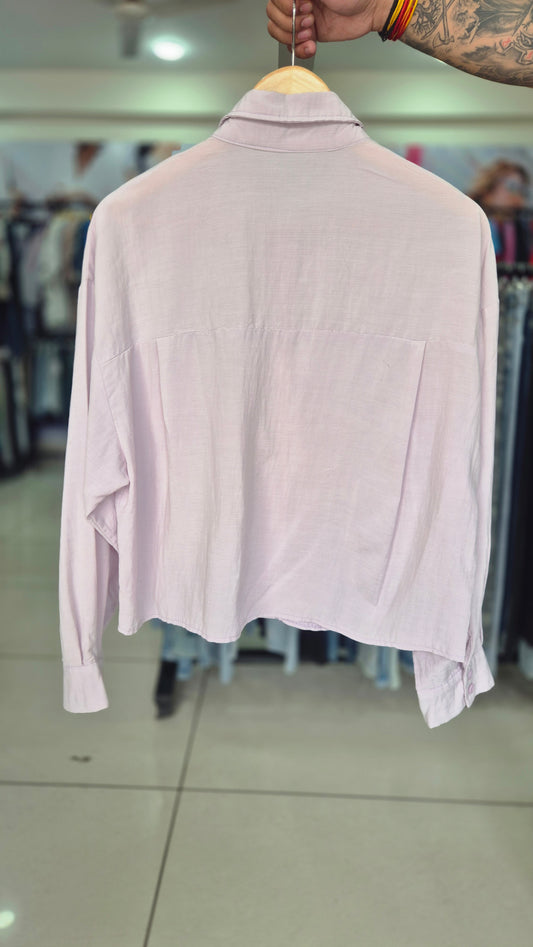 Women's Pastel Lilac Long Sleeve Button-Down Shirt