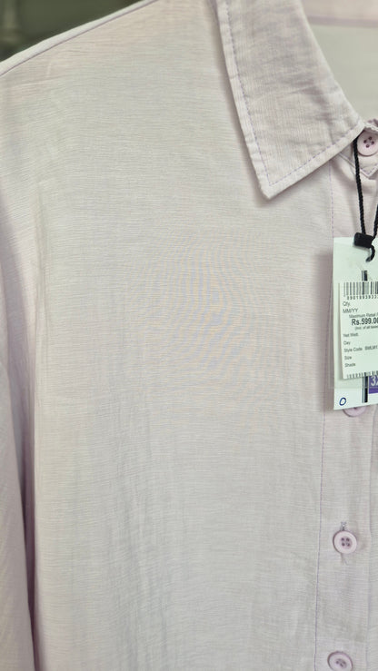 Women's Pastel Lilac Long Sleeve Button-Down Shirt