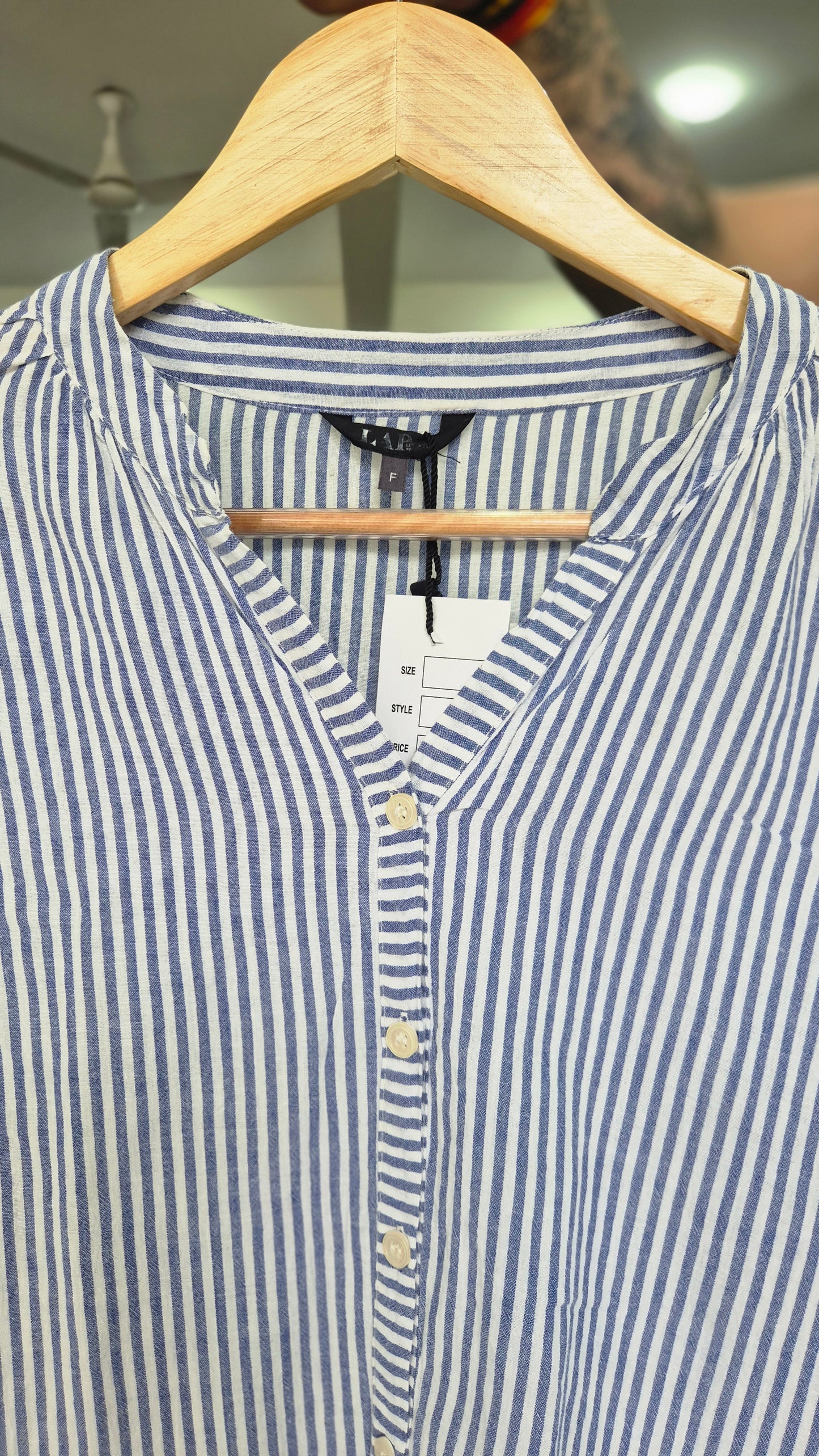 Relaxed Fit Three-Quarter Sleeve Shirt with High-Low Hem