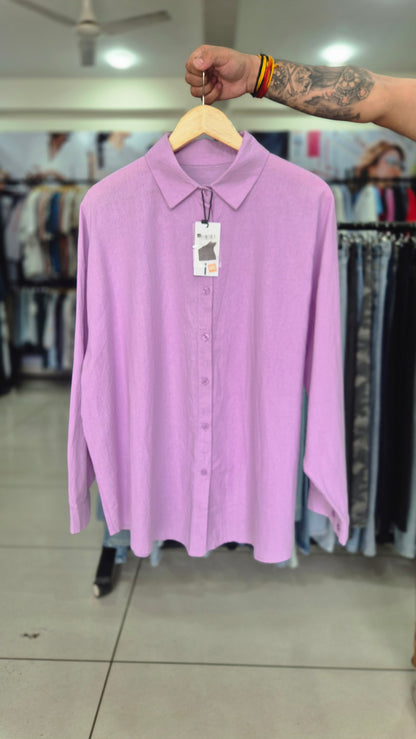Women's Pastel Lavender Long Sleeve Button-Down Shirt