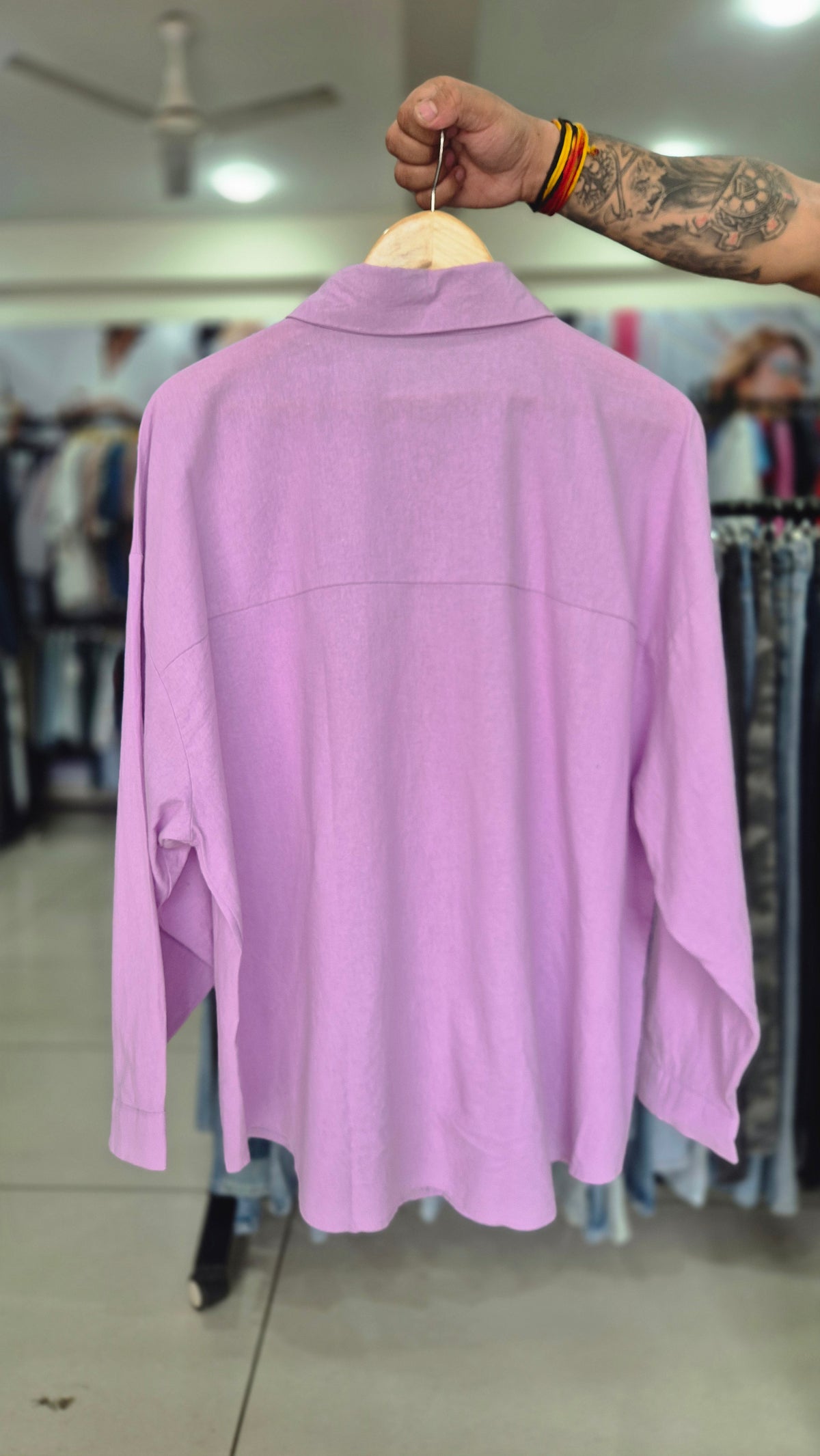 Women's Pastel Lavender Long Sleeve Button-Down Shirt