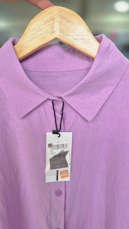 Women's Pastel Lavender Long Sleeve Button-Down Shirt