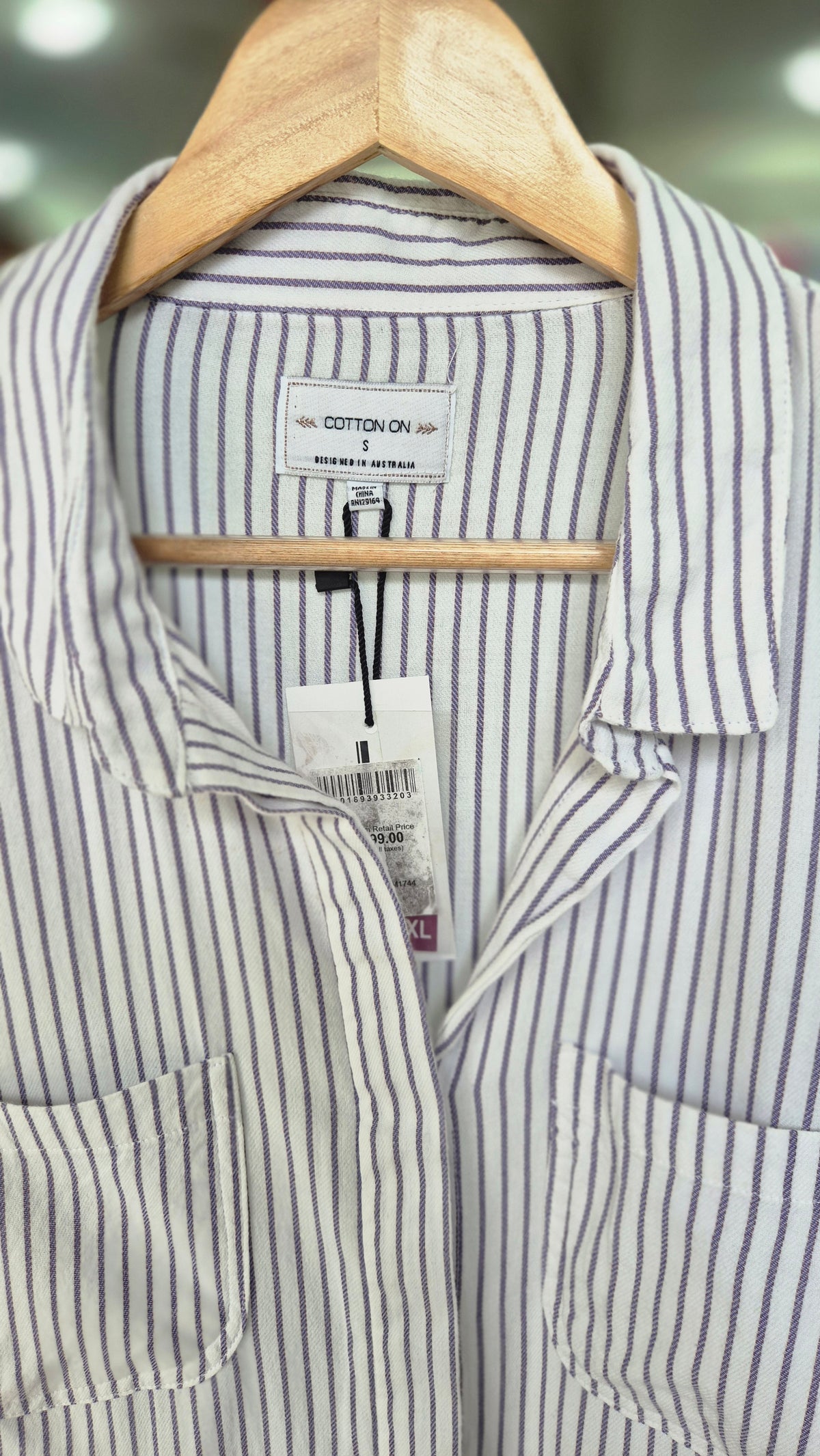 Women's Cotton On Striped Long Sleeve Button-Down Shirt