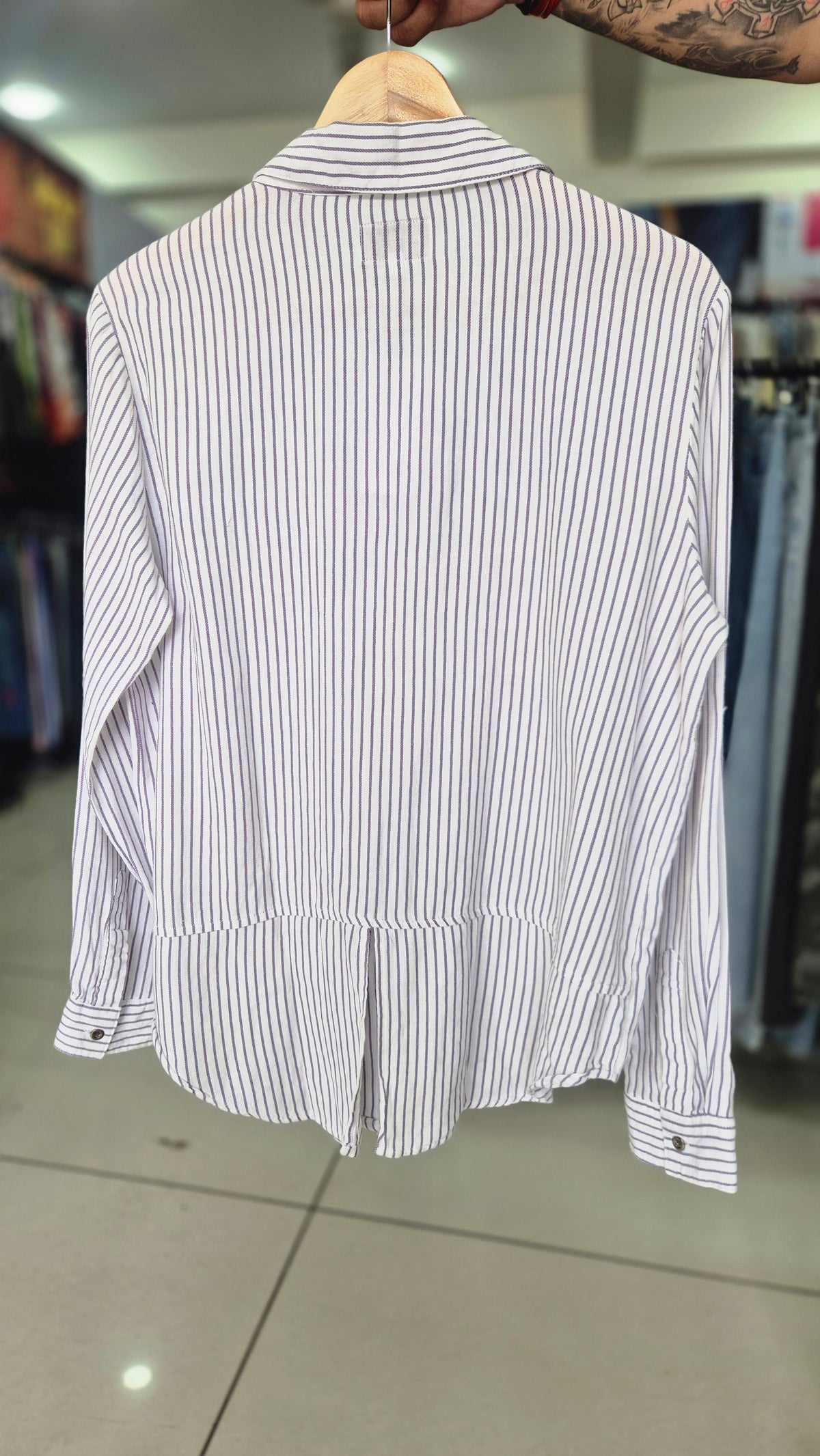 Women's Cotton On Striped Long Sleeve Button-Down Shirt