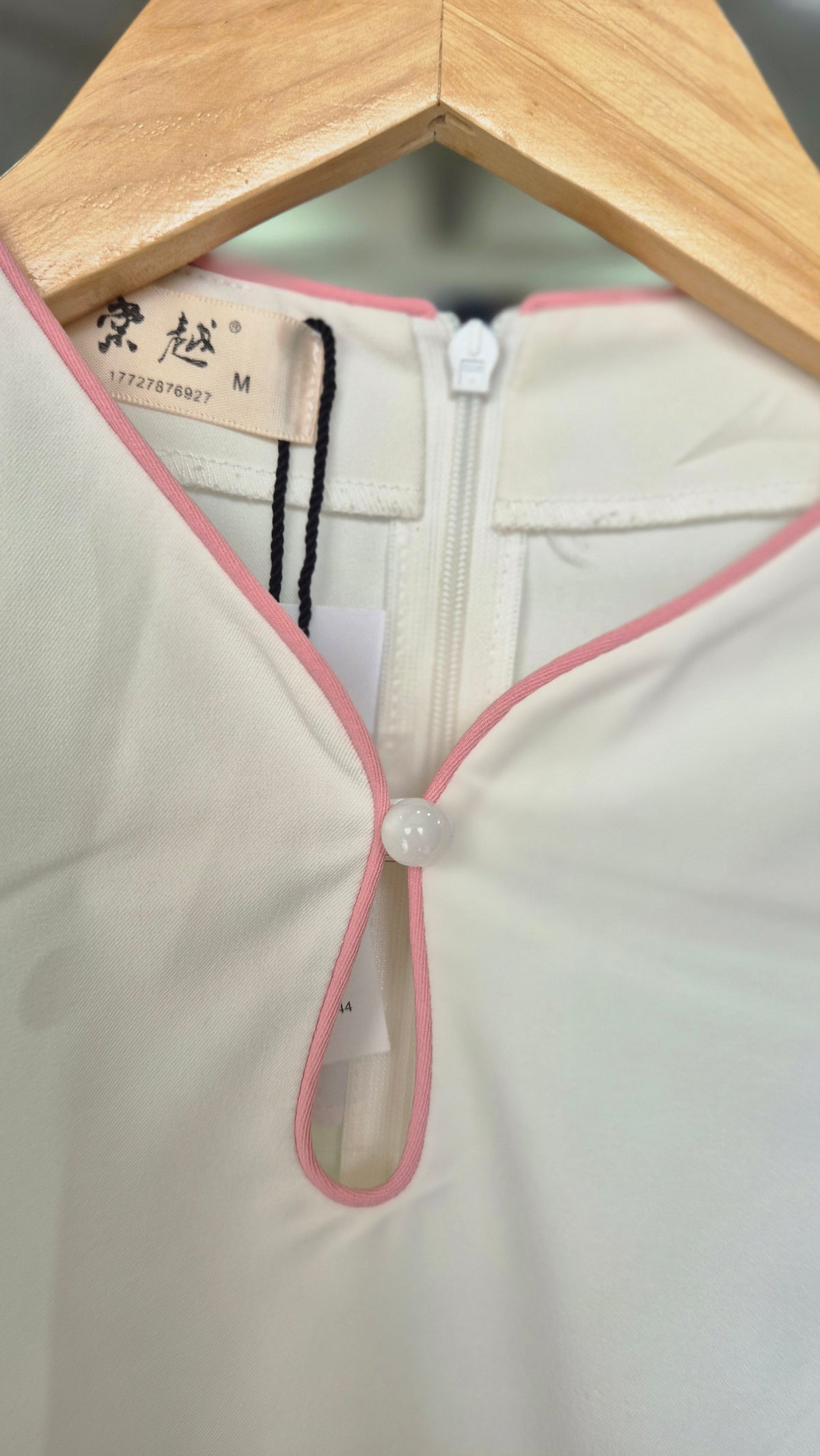 Women's White and Pink Color-Block Three-Quarter Sleeve Shirt