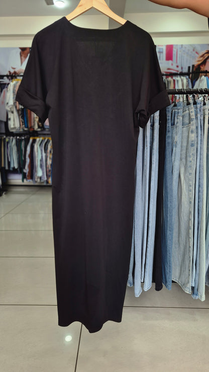 Midnight Twist-Front Maxi Dress