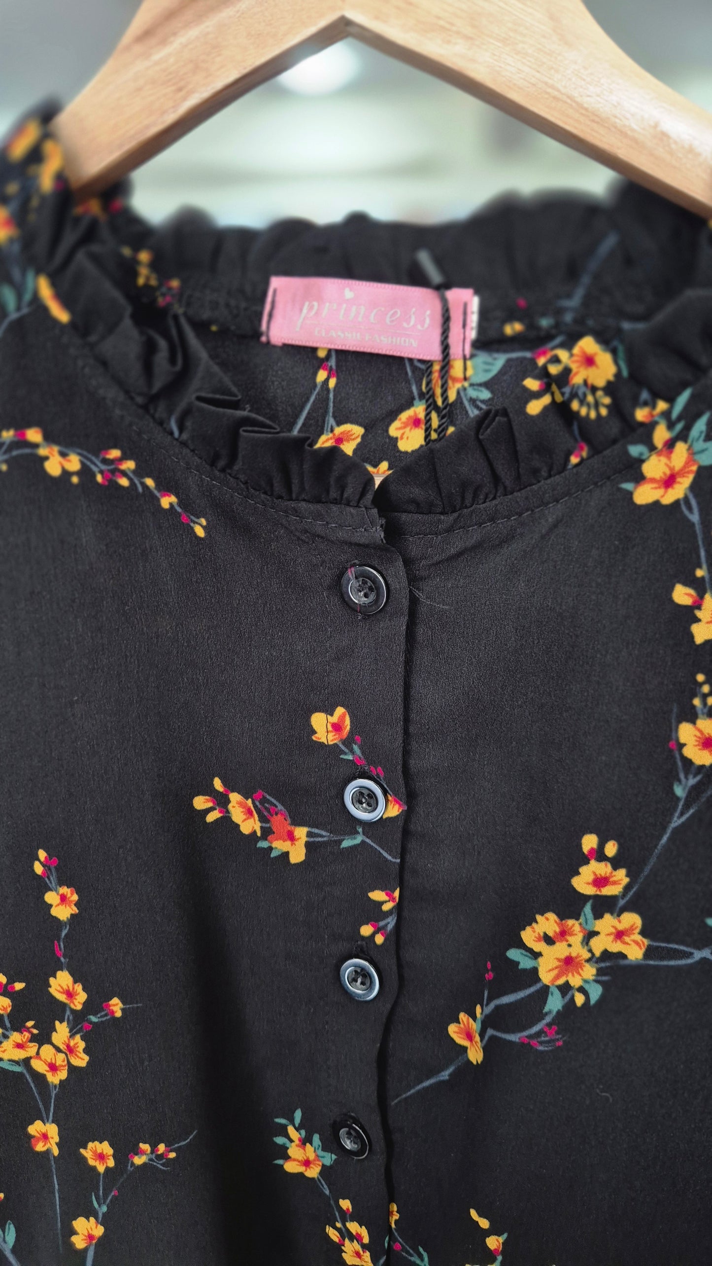 Midnight Floral Belted Midi Dress