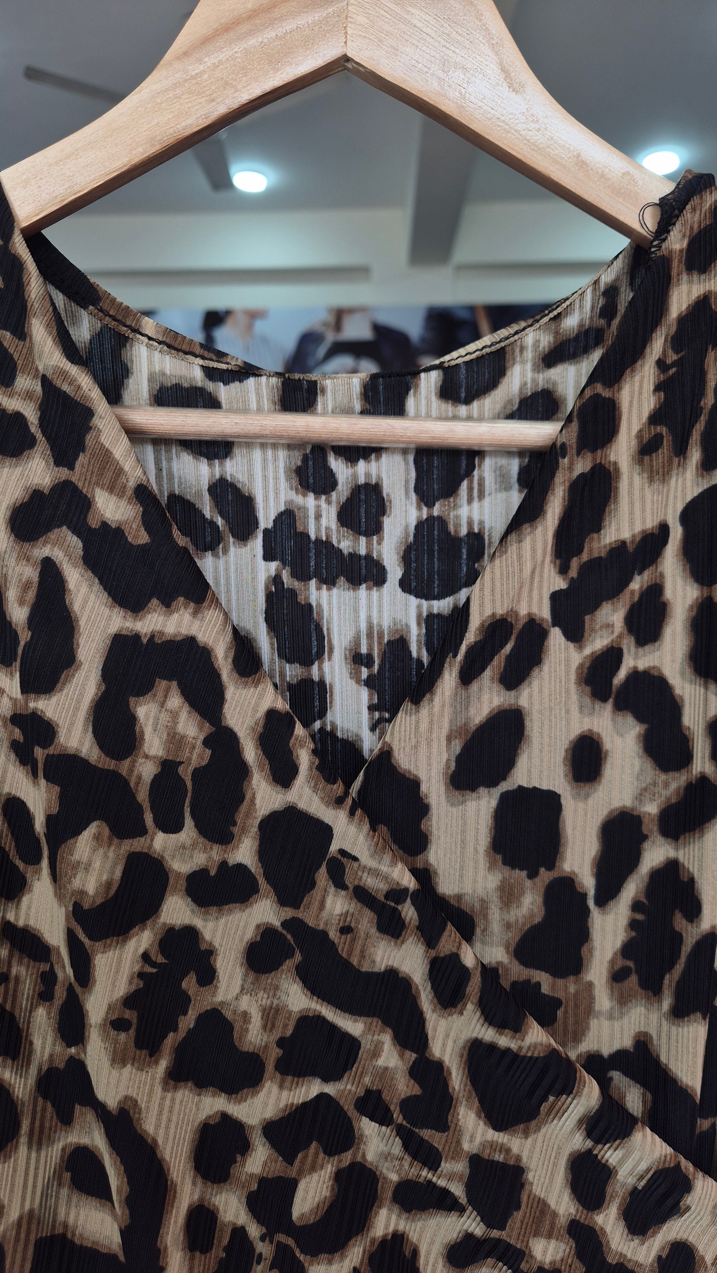 Wild Elegance Leopard Print Wrap-Style Midi Dress
