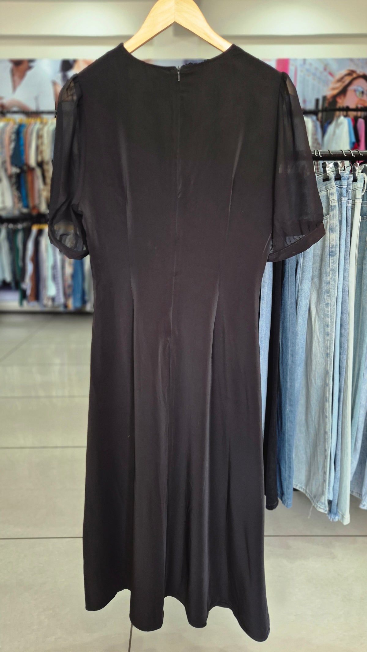 Classic Black Spaghetti Strap Slip Mini Dress