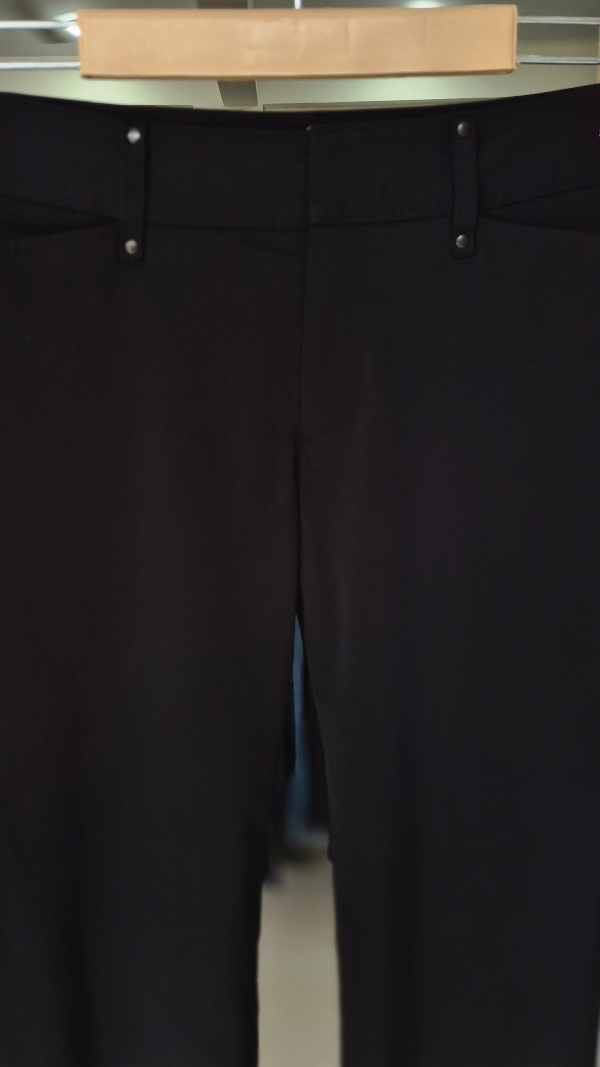 Women's Smooth-Front Tailored Work Pants with Metal Accents