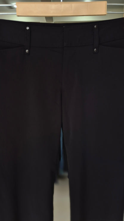 Women's Smooth-Front Tailored Work Pants with Metal Accents