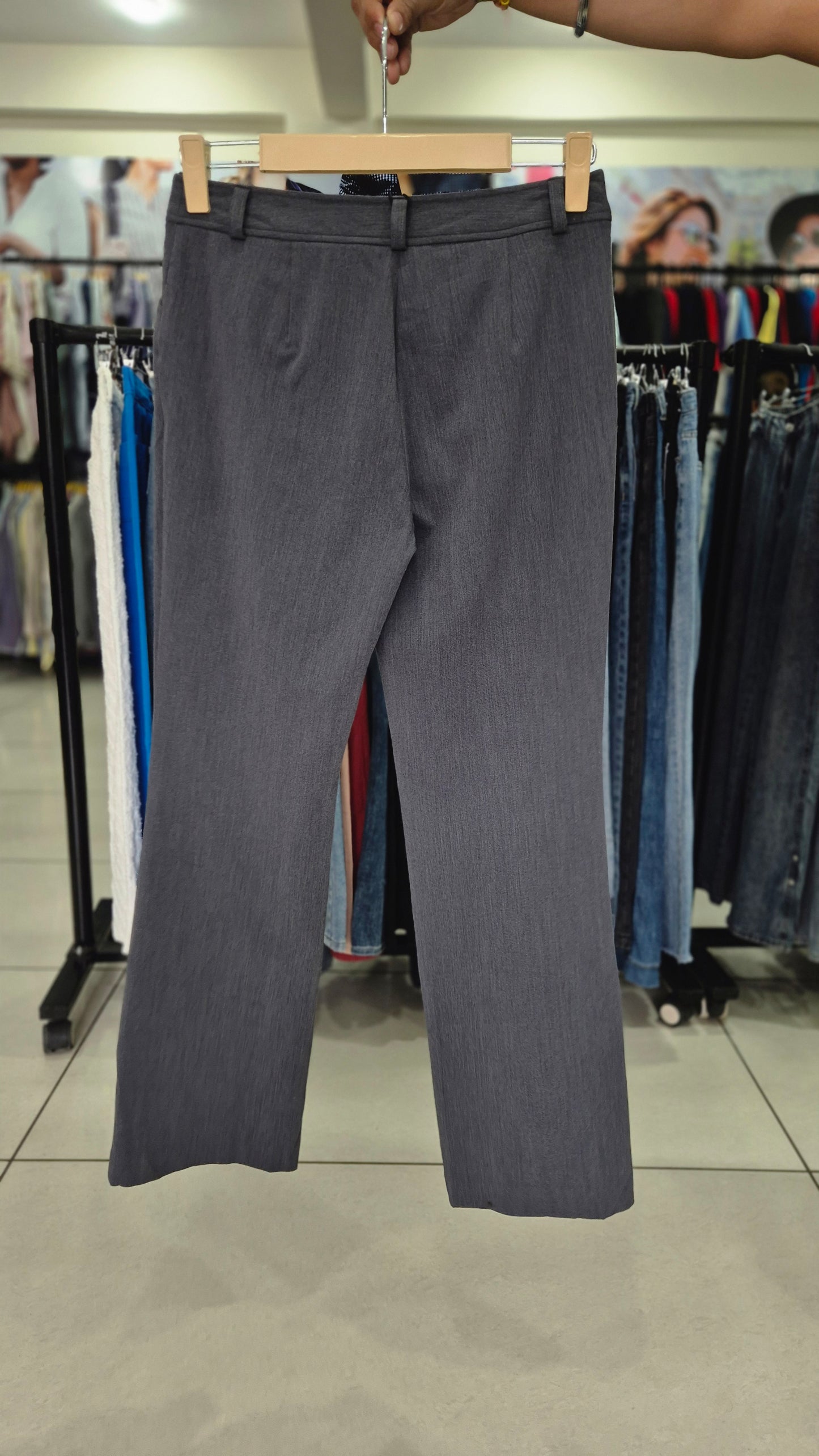 Women's Heathered Grey Minimalist Office Pants