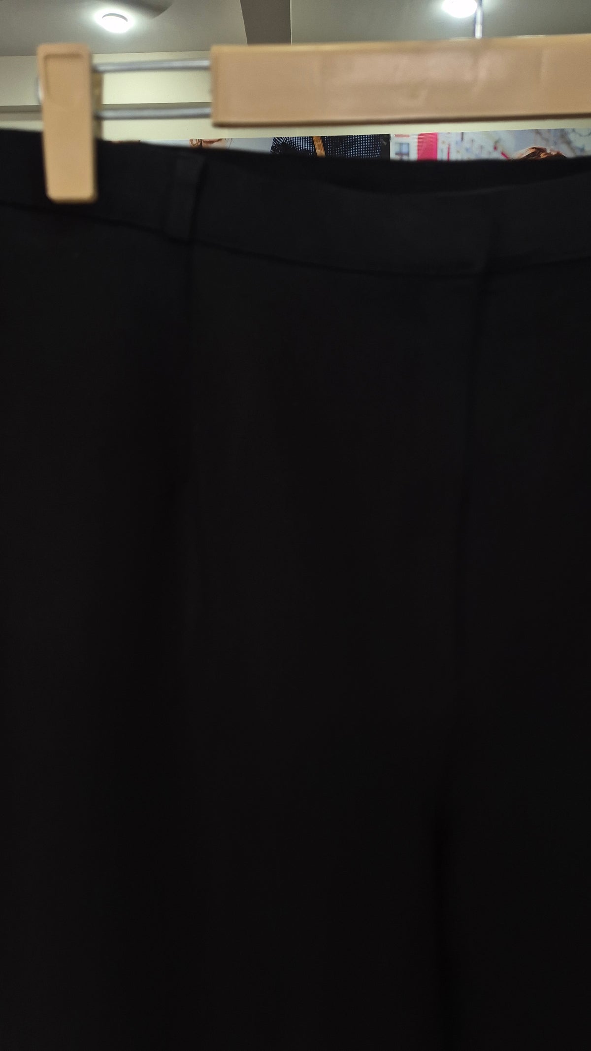 Black High-Waisted Flat Front Straight Leg Trousers