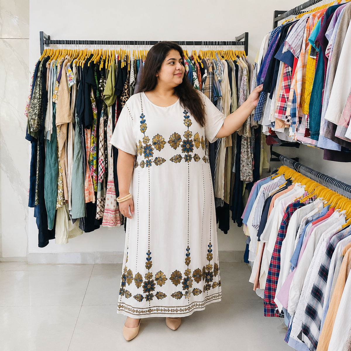 White Floral Embroidered Boho Maxi Dress