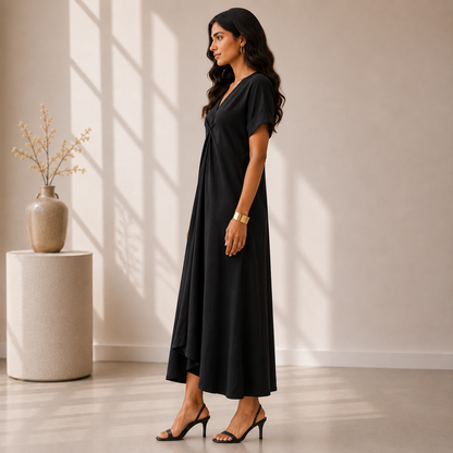 Midnight Twist-Front Maxi Dress