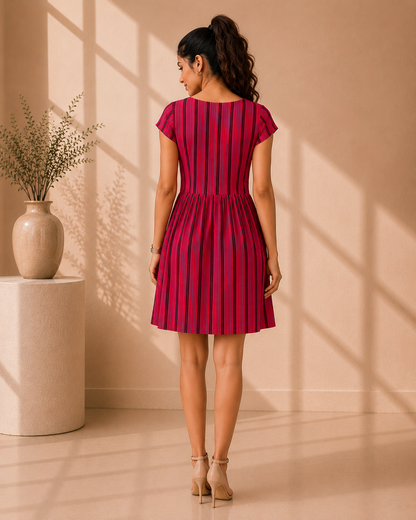 Ruby Stripe Fit & Flare Dress