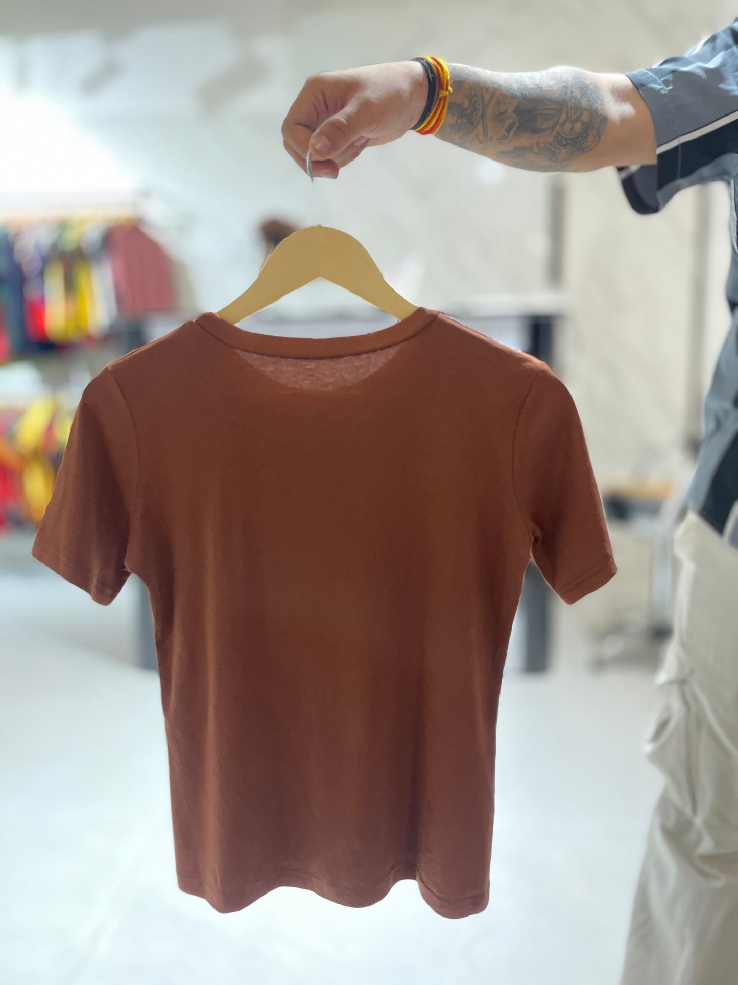 Women’s Solid Brown Round Neck T-Shirt – Minimal Casual Everyday Top