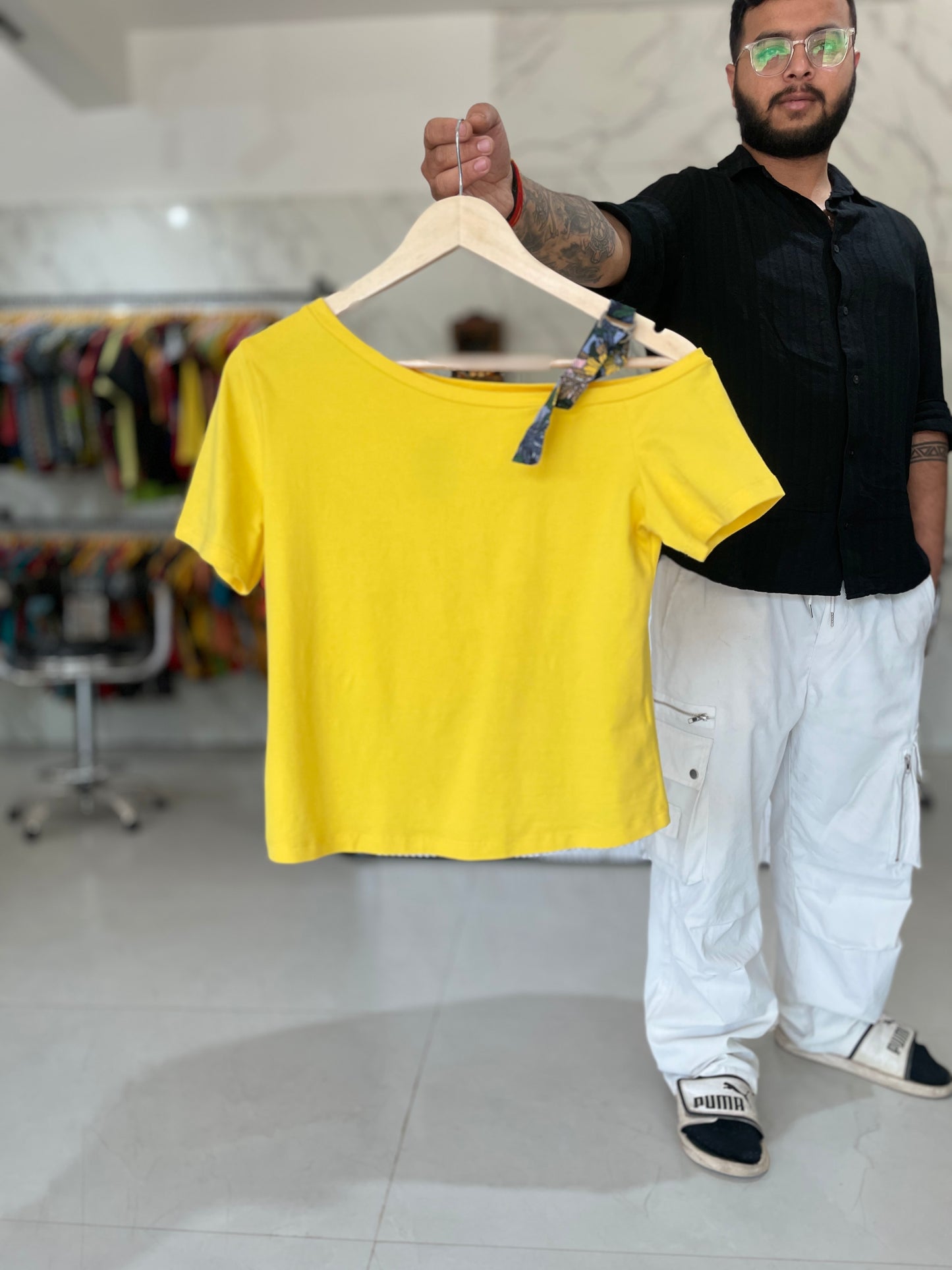 Bright Yellow Essential Cotton T-Shirt