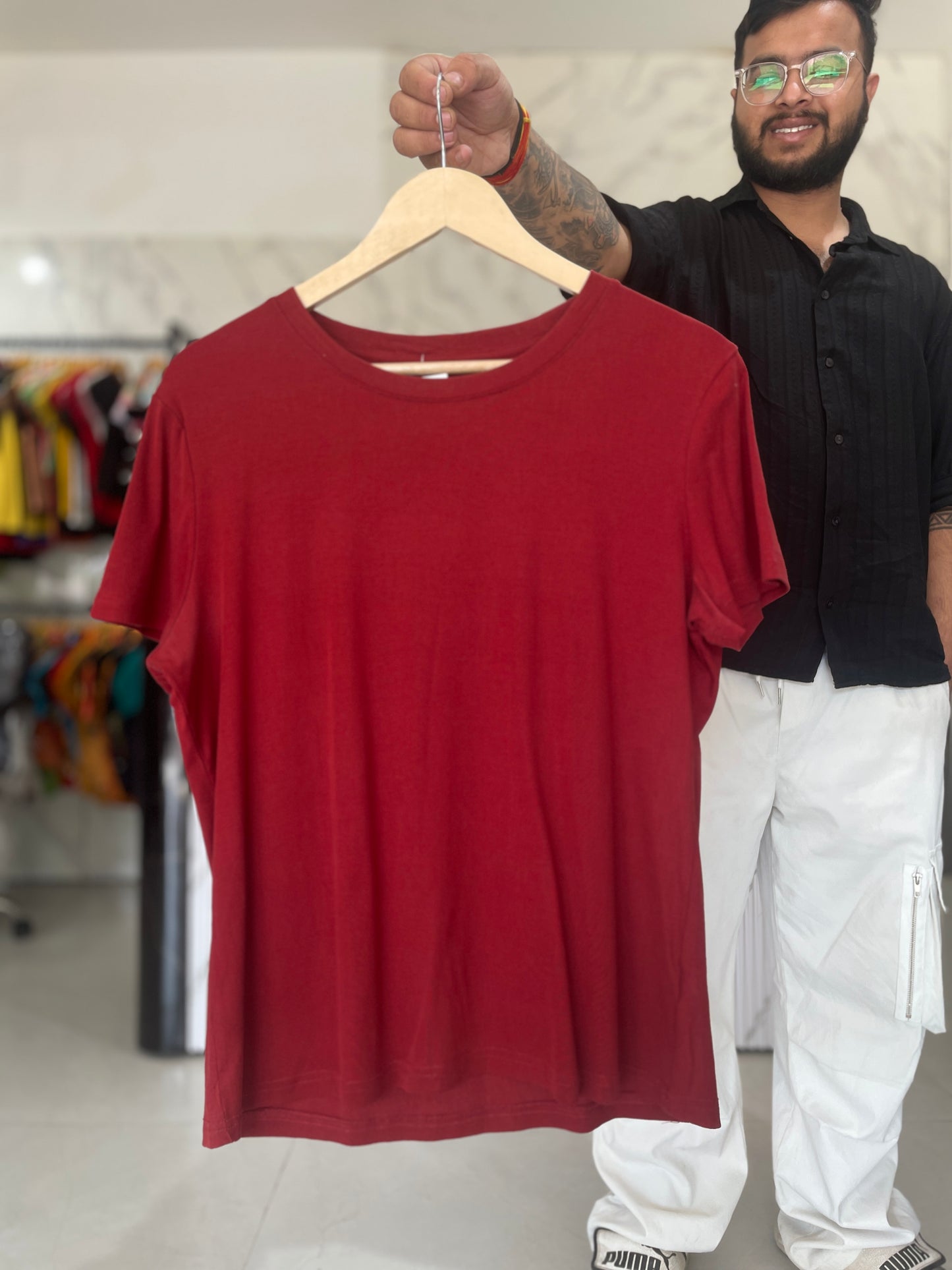 Maroon Essential Cotton T-Shirt