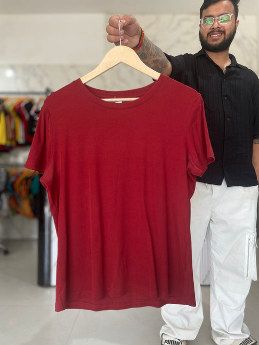 Maroon Essential Cotton T-Shirt