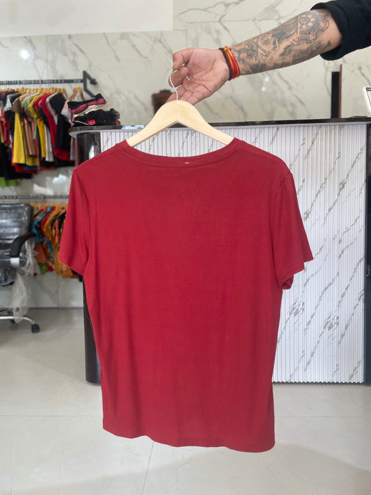 Maroon Essential Cotton T-Shirt