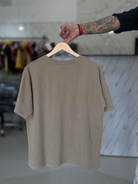 Beige Brooklyn Varsity Print Cotton T-Shirt